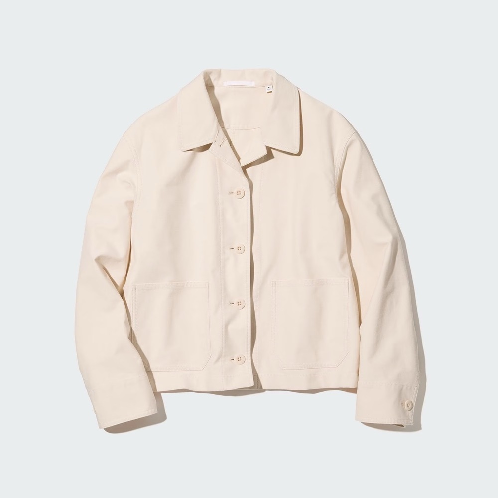 Uniqlo White Jersey Short Jacket